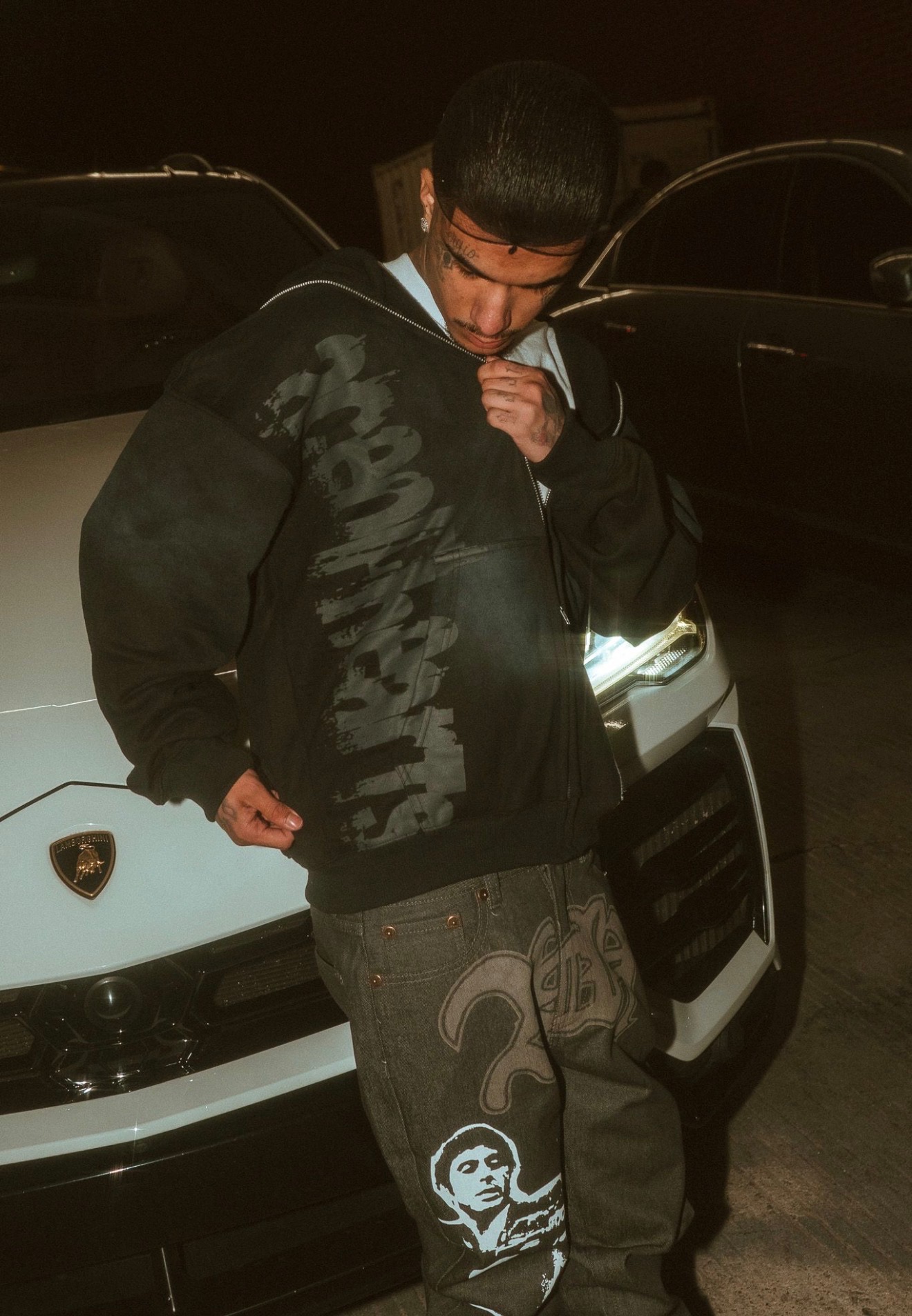 Ace of Hearts 26SS hoodie and denim campaign in Los Angeles